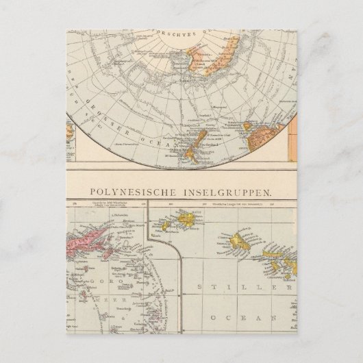 Subpoolgebied en polynesie briefkaart (Voorkant)
