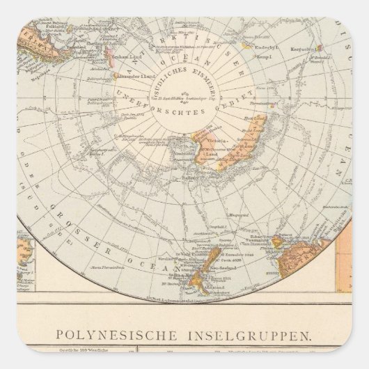 Subpoolgebied en polynesie vierkante sticker (Voorkant)