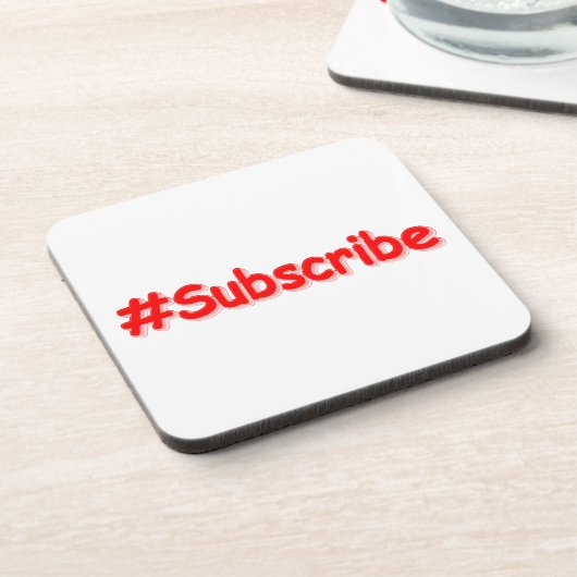 "#Subscribe" Cute Design. Bestel nu Bier Onderzetter (Linkerzijde)