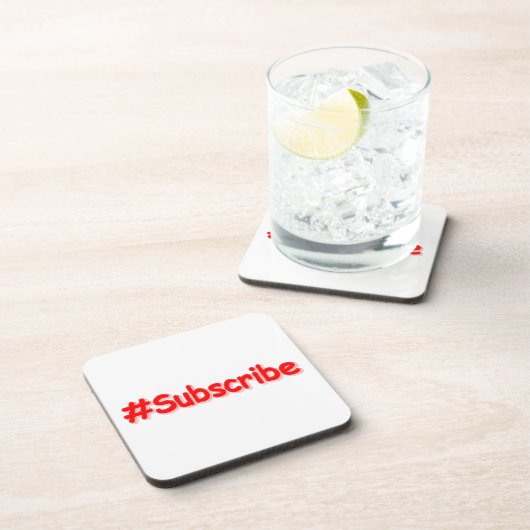 "#Subscribe" Cute Design. Bestel nu Bier Onderzetter (Rechterzijde)