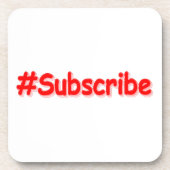 "#Subscribe" Cute Design. Bestel nu Bier Onderzetter (Voorkant)