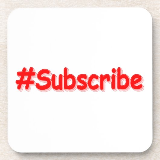 "#Subscribe" Cute Design. Bestel nu Bier Onderzetter (Voorkant)