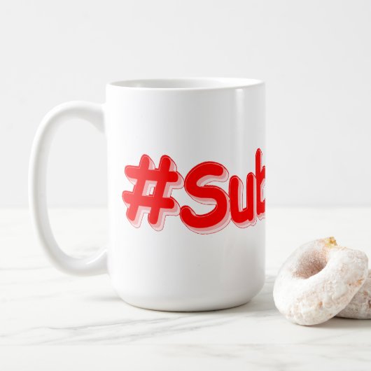 "#Subscribe" Cute Design. Bestel nu Koffiemok (Met donut)