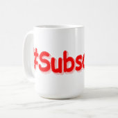 "#Subscribe" Cute Design. Bestel nu Koffiemok (Voorkant links)