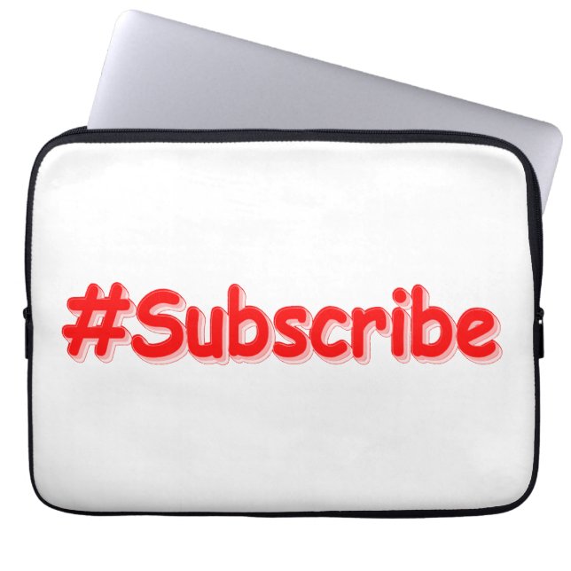 "#Subscribe" Cute Design. Bestel nu Laptop Sleeve (Voorkant)