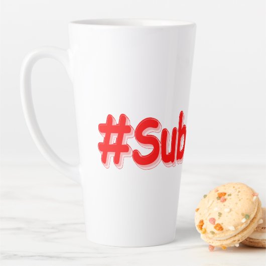 "#Subscribe" Cute Design. Bestel nu Latte Mok (In situ)