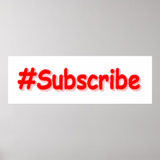 "#Subscribe" Cute Design. Bestel nu Poster (Voorkant)