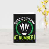 Subscription At Number 1 Funny Badminton Kaart (Gele Bloem)