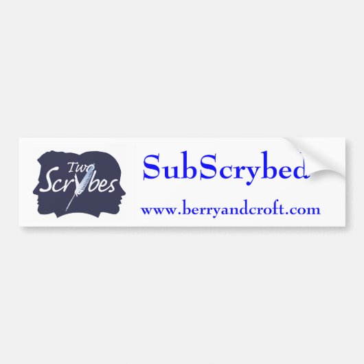SubScrybed met Blue Two Scrybes Logo Bumpersticker (Voorkant)