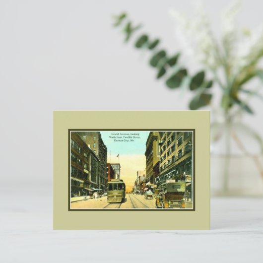  subsidie avenue, streetcar, Kansas City MO Briefkaart (Staand voorkant)