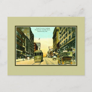 subsidie avenue, streetcar, Kansas City MO Briefkaart