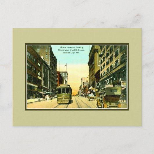  subsidie avenue, streetcar, Kansas City MO Briefkaart (Voorkant)