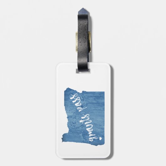 Subsidies Pass Oregon Wood Grain Bagagelabel (Achterkant verticaal)