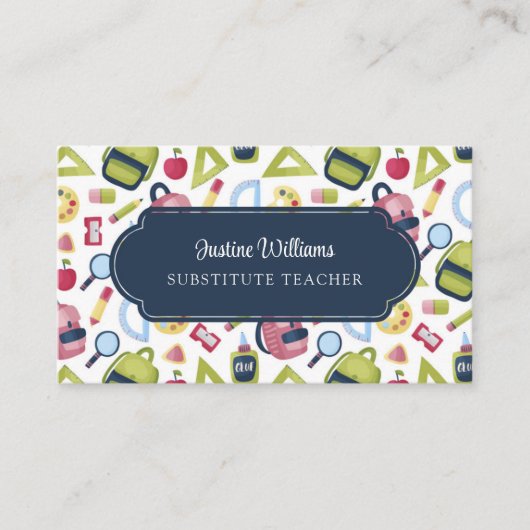 Subsituate leraar visitekaartje (Voorkant)