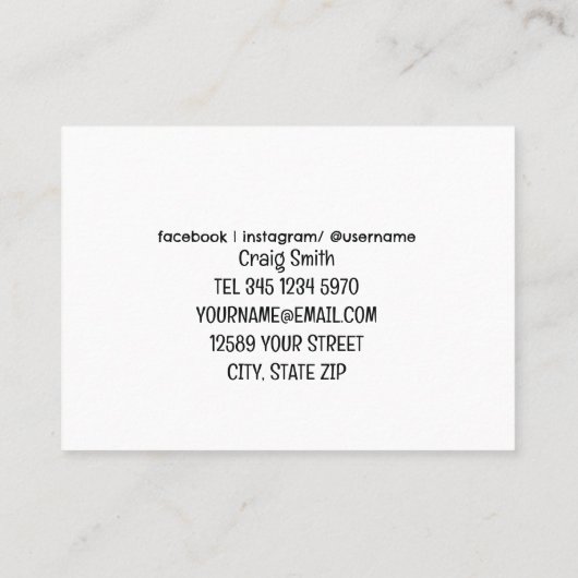 Substitute Teacher Contactkaartje (Achterkant)