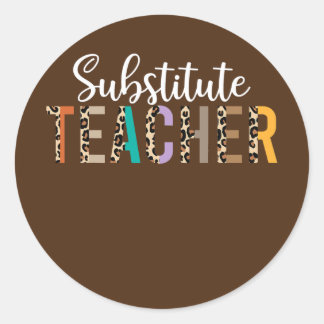 Substitute Teacher Supplies For Women Teachers Ronde Sticker