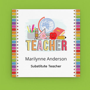 Substitute Teacher Vierkante Visitekaartje