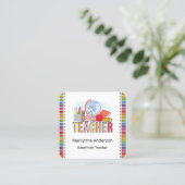 Substitute Teacher Vierkante Visitekaartje (Staand voorkant)