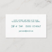 Substitute Teacher Visitekaartje (Achterkant)