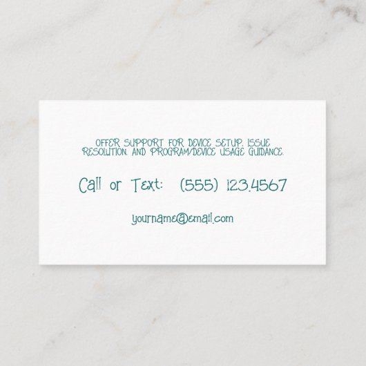 Substitute Teacher Visitekaartje (Achterkant)