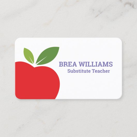 Substituut leraar-aanspreekster visitekaartje (Voorkant)