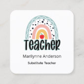 Substituut leraar Boho-regenboog Vierkante Visitekaartje (Voorkant)