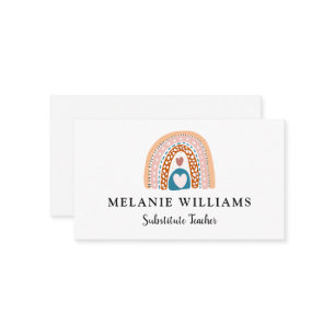 Substituut leraar Boho-regenboog Visitekaartje