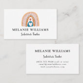 Substituut leraar Boho-regenboog Visitekaartje (Voorkant / Achterkant)