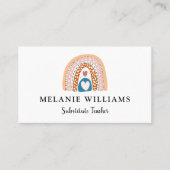 Substituut leraar Boho-regenboog Visitekaartje (Voorkant)