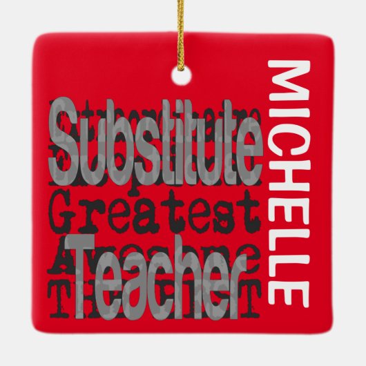 Substituut leraar extraordinaire CUSTOM Keramisch Ornament (Achterkant)