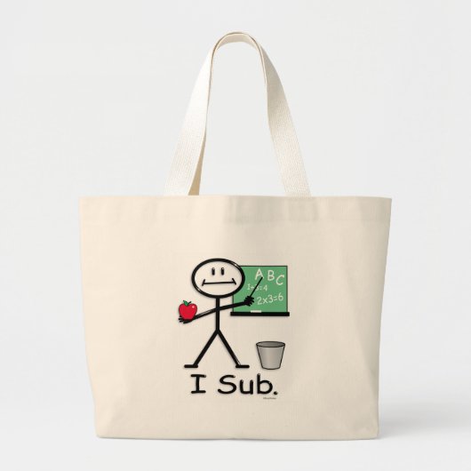 Substituut leraar grote tote bag (Voorkant)