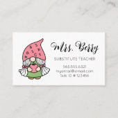 Substituut leraar kotelkoepel visitekaartje (Voorkant)