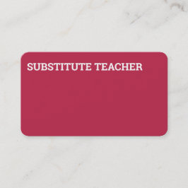 Substituut leraar Tutor Magenta Visitekaartje