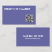 Substituut leraar Tutor QR-code Visitekaartje (Voorkant / Achterkant)