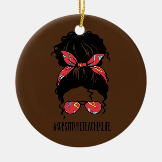 Substituut lerarenleven keramisch ornament (Voorkant)