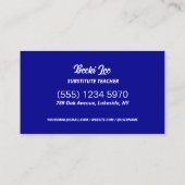 Substituut Teacher Custom QR Visitekaartje (Achterkant)