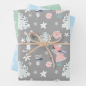 Subtel🎄 Pastel kerstpatroon, aangepaste tekst Inpakpapier Vel (In situ)