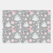 Subtel🎄 Pastel kerstpatroon, aangepaste tekst Inpakpapier Vel (Voorkant)