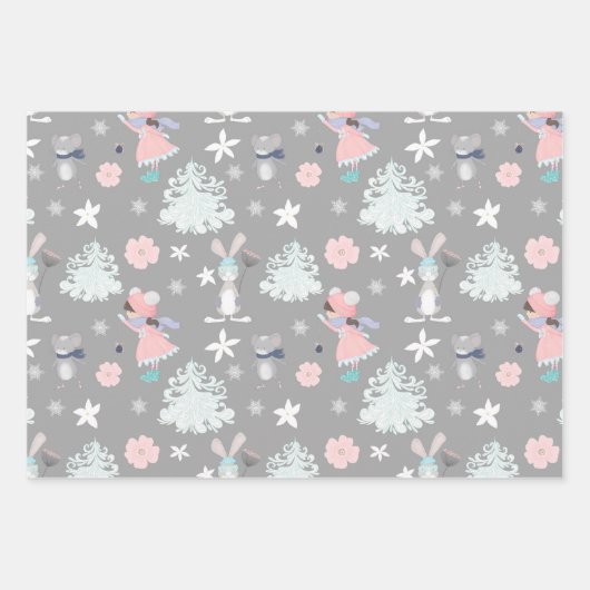 Subtel🎄 Pastel kerstpatroon, aangepaste tekst Inpakpapier Vel (Voorkant)