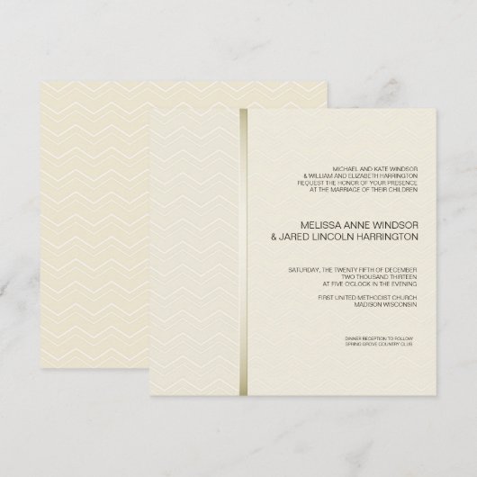 Subtiel Chevron Ecru over de moderne geschiedenis Kaart (Voorkant / Achterkant)