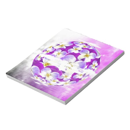 Subtiel, eenvoudig paars viooltje bloempatroon wer notitieblok (Linkerzijde)