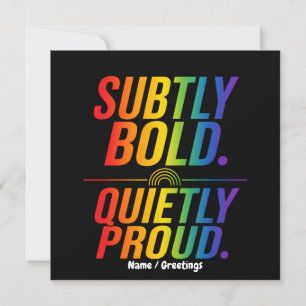 Subtiel Gedurfd Stilletjes Trots Regenboogtypograf Kaart