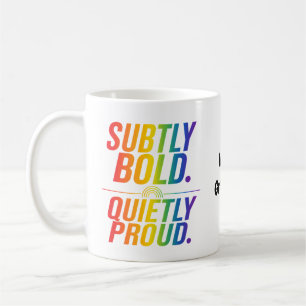 Subtiel Gedurfd Stilletjes Trots Regenboogtypograf Koffiemok