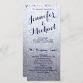 Subtiel Glitter Wedding Programma Programmakaart (Voorkant / Achterkant)
