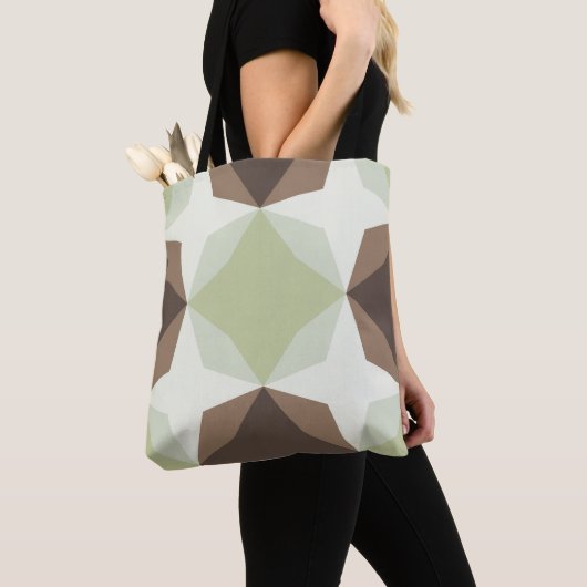 Subtiel groen diamant motief tote bag (Dichtbij)