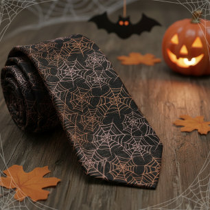 Subtiel Halloween Spinnenwebpatroon ID1328 Stropdas