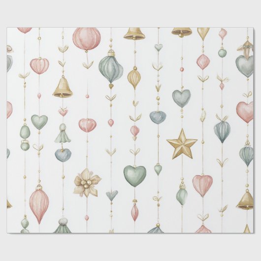 Subtiel hangend Ornament Cadeaupapier (Vlak)