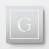 Subtiel Lichtgrijs Gradiënt Achternaam Monogram Fotoplaat (Voorkant)