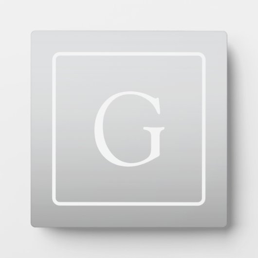 Subtiel Lichtgrijs Gradiënt Achternaam Monogram Fotoplaat (Voorkant)