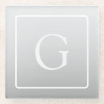 Subtiel Lichtgrijs Gradiënt Achternaam Monogram